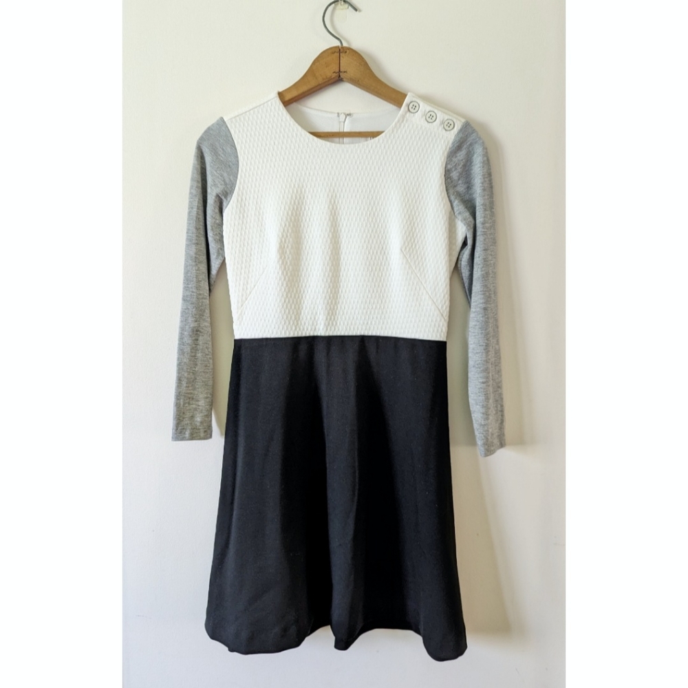 Loft Color Block Fit and Flare Dress - Size 0 Petite